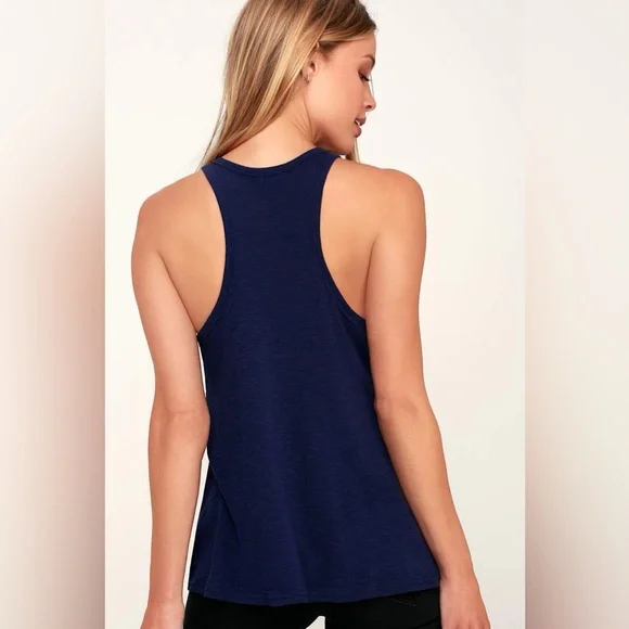 Free People Intimately Long Beach Indigo Blue Tank Top - Picture 4 of 10